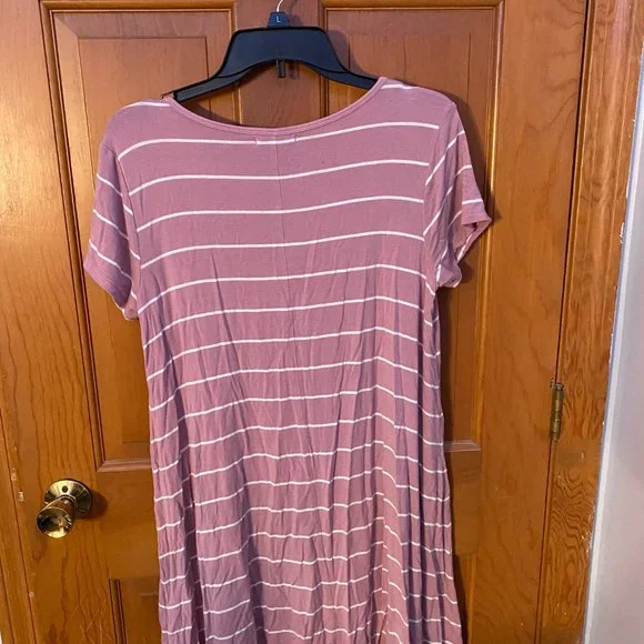 Pink and White Z Supply T-Shirt Dress - Picture 2 of 6